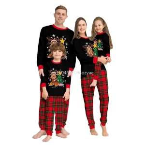 2026 Christmas Outfit Pajamas Family Matching Adult Kids News Xmas Pyjamas Clothes Set Baby Rompers Casual Sleepwear Family Look